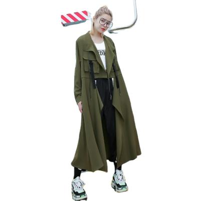 China Wholesale Plus Size Women's Street Style Breathable Solid Color No Ditch Button Ditch Coat Fall 2021 Loose Midi Length Blazer New for sale