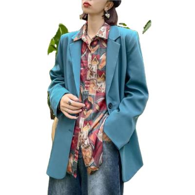 China Viable Wholesale Plus Size Women's Suit Jackets For Fashionable Casual Suits New Autumn 2021 Small Loose Slim Suits for sale