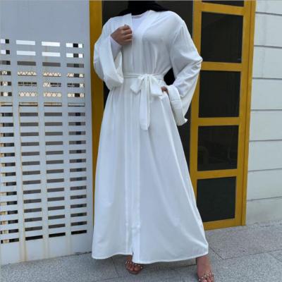 China 2021 Sheer East Color Lace Cardigan Autumn New Long Sleeve Middle Dubai Abaya Muslim Dress Long Abaya Wholesale Women's Long Dress for sale