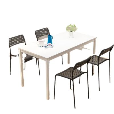 China Modern Formwell dining table 110*70 set with 4 chairs MDF in Melamine with metal legs in powder coated, simplicity dining room set for sale