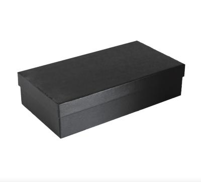 China Recyclable Oem Factory Wholesale Premium Black World Box Shoe Packaging Box Toolbox White Card Black Card Carton for sale