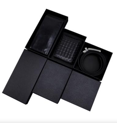 China Wholesale Recyclable Black Heaven And Earth Cover Box Belt Wallet Gift Box Universal Packaging Box for sale