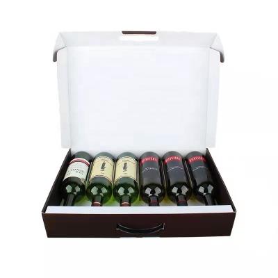 China Disposable Wine Gift Box Packaging Wines Custom Gift Packaging Paper Box With Handle for sale