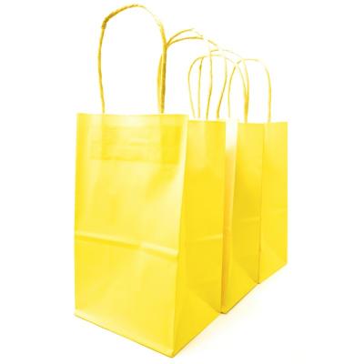 China Recyclable Packaging Paper Bag Bright Color With Handles Gift Paper Bag Food Package Paper Bag for sale