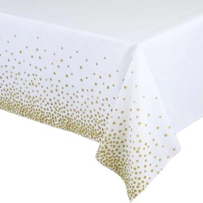 China Oilproof Factory Polka Dot Printed Daily Household Kitchen Party Wedding Birthday Christmas Table Cover Plastic Table Cloth for sale