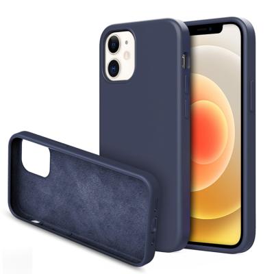 China Fashion Phone Accessories Manufacturer Shockproof Thin Mobile Phone Accessories Wholesale Thin Soft Micorfiber Inner Cover For iPhone 12 Liquid Silicone Case for sale