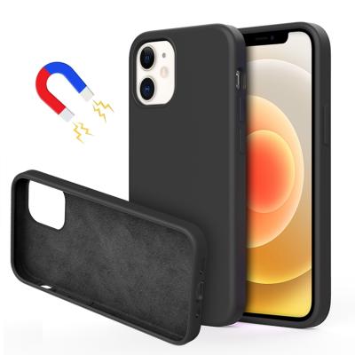 China factory direct Anti-fall in the running classic liquid silicone covers magnetic case for Iphone 12 13 series for sale