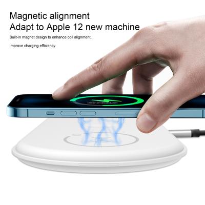 China Automatic calibration 2 in 1 fast wireless charging pad with built-in magnets for sale