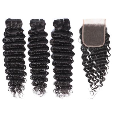 China Deep Wave 100% Raw Virgin Russian Hair 10a Grade Cuticle Aligned Hair Lace Closure for sale