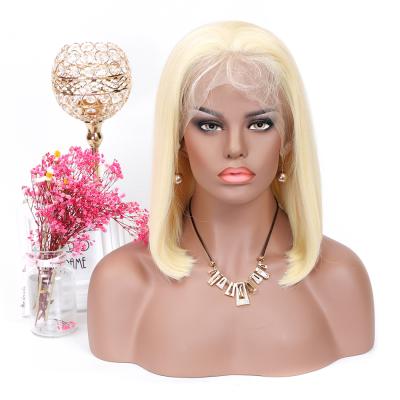 China Good quality silky straight wave virgin hair lead wig, short lead wig hair lace front, cuticle aligned virgin remy wig for sale