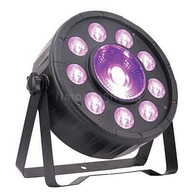 China 9+1 High Brightness 30W RGB 3in1 LED Wash Disco Party Stage Plastic Flat Par Lights for sale