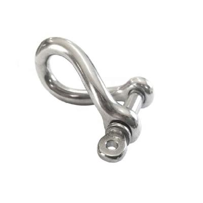 China Stainless Steel Rigging 316 Hoisting Hardware Twisted D Shackle for sale