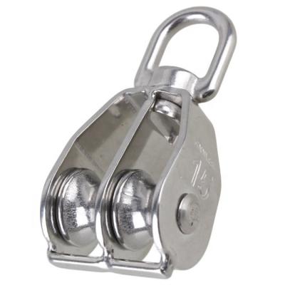 China Machinery Repair Shops Stainless Steel Double Swivel Pulley Block for sale