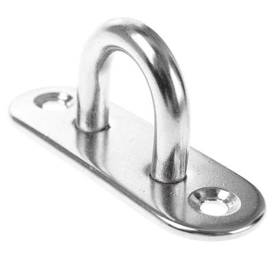 China Boating Stainless Steel Pad Eye Plate U Hooks Eyes Hange Ring Hooks Ceiling Hook Screw 1.8 Inch for sale