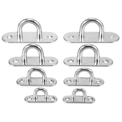 China Stainless Steel Pad Eye Plate Oblong Clip Ring Hook for sale