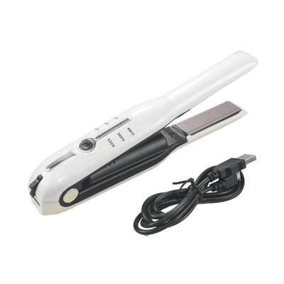 China Hotel Wholesale Portable MIni Hair Straightener 2 in 1 Stick USB Cordless Curling Rechargeable Flat Iron for Travel for sale