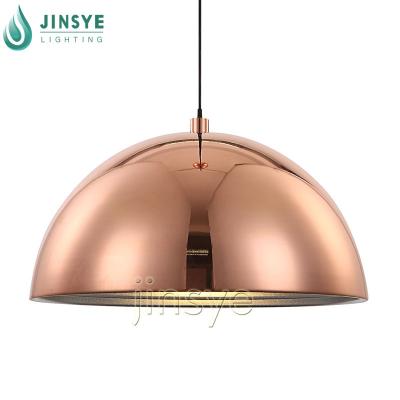 China Warehouse Semicircle Copper Metal Pendant Lamp Vintage Pendant Light For Restaurant for sale