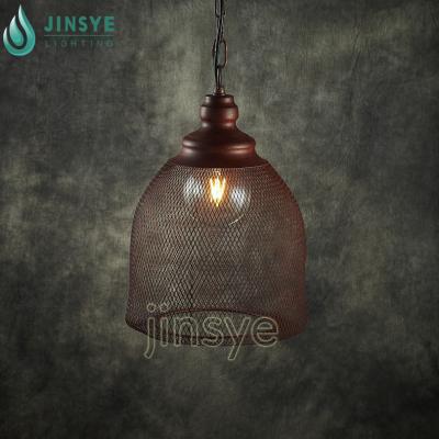 China High Quality Rustic Wire Cage Warehouse Pendant Light Industrial Lamp Shade Vintage for sale