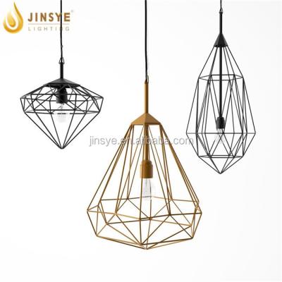 China Modern Indoor Decorative Bronze Bird Lamp Cage Pendant Light Lighting Fixtures 220v for sale