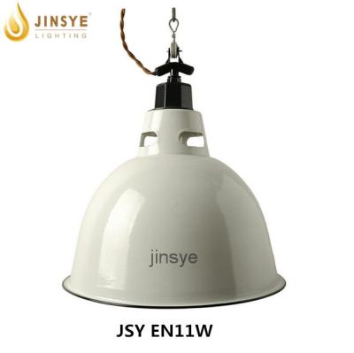 China White Industrial Warehouse Vintage Industrial Barn Enamel Hotel Lamp Shade Pendant Light for sale