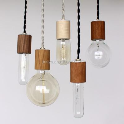 China Wood Fabric Lamp Socket Ceiling Light With Rope for sale