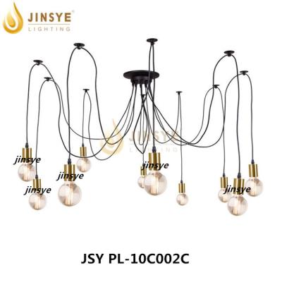 China Nordic Vintage Spider Iron Multiple Pendant Lamp Retro Adjustable Pendant Lights for sale