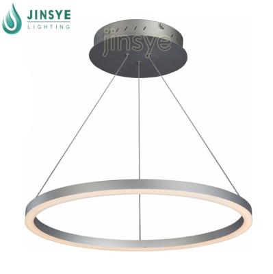 China Silver Hotel Hotel Chandelier Circular Led Ring Light Pendant Acrylic Led Chandelier for sale