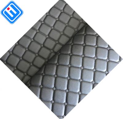 China Newest Wholesale Waterproof PVC Embossed Synthetic Leather For Sliding Door Cover Embroidered Leather With Foam Sponge for sale