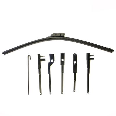 China SGS Of Natural Rubber Rated Supplier Stock 5 In 1 Multi Adapter Car Frameless Wiper Blade for sale