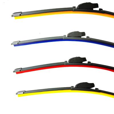 China 100% Factory Universal Black And Multiple Color U J-Hook Soft Premium Kction Wiper Blade All Size Silicone Wiper Refill for sale