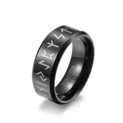 China Hot Selling Tungsten Ring Punk Hip Hop Ring Mens Amazon Hiphop Jewelry Viking Style for sale