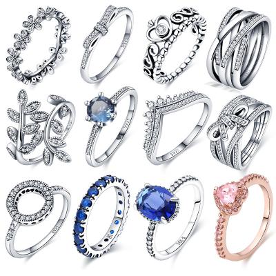 China Wholesale Popular CLASSIC 925 Sterling Silver Rings For Women Flower Lucky Rings For Women Jewelry for sale