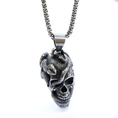 China Hiphop Fashion Jewelry Stainless Steel Skull Pendant For Men for sale