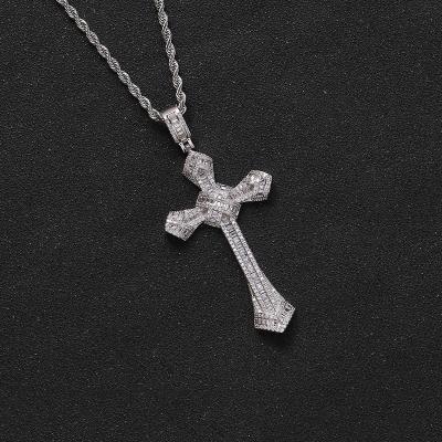 China Hiphop Fashion Hip Hop Jewelry Cross Necklace Men's Diamond Pendant Hip Hop Jewelry Pendant for sale