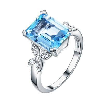 China Trendy Hiphop Jewelry Rings For Women Zircon Charms Engagement White Gold Color Bridal Wedding Ring for sale