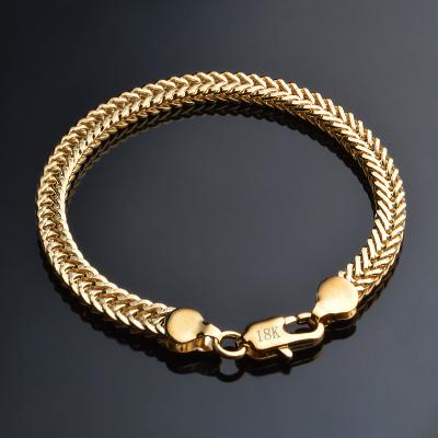 China Classic Shiny 18k Gold Snake Chain Bracelet Hiphop Mens Womens Jewelry for sale