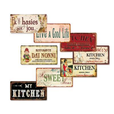 China 15X30CM Customized UV Printing Tin Signs Retro Europe Tin Sign Design License Plate Kitchen Letter Reproduction Wholesale for sale