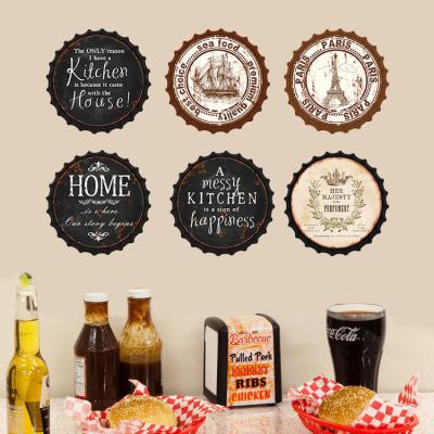 China Europe Tin Bar Signs DIA30CM Customized UV Printing Unique Capsules Cheap Kitchen Capsules Reproduction Metal Sign Tin Plate for sale