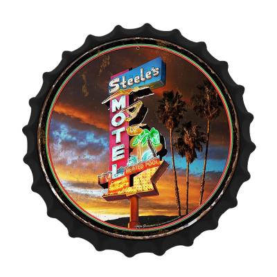 China Europe Novelty Tin Signs DIA30CM Customized UV Printing Collectable Capsules Retro Metal Capsules HOTEL Sign Custom Tin Plate for sale