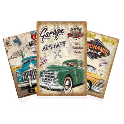 China 20X30CM Customized UV Printing Funny Vintage Metal Signs Europe Metal Poster Tin Signs Garage Retro Metal Signs for sale