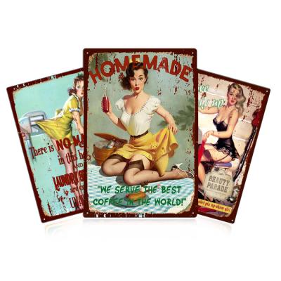 China Europe Metal Poster Tin Signs 20X30CM Customized UV Printing Pin Ups Retro Funny Vintage Metal Signs Homemade Metal Signs for sale