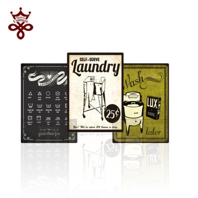 China Europe Antique Metal Signs For Sale Vintage Laundry 20X30cm Tin Signs Custom Decor Metal Wall Art Decorative Tin Signs for sale