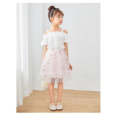 China Casual Anti-wrinkle Spring Summer Baby Tulle Tutu Dress Princess All-match Girl Skirt Fashion Simple Pleated Skirt for sale