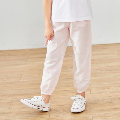 China Anti-wrinkle summer girls thin cotton and casual pants canvas children's mosquito pants for sale