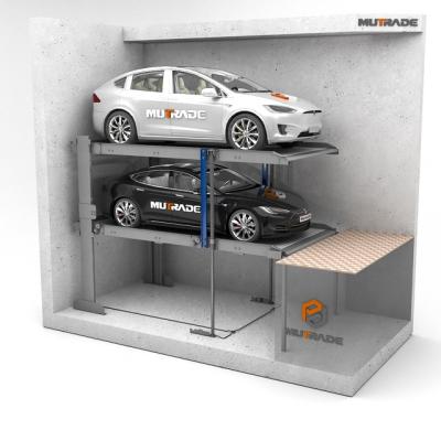 중국 Two Post Underground Parking Pit Parking Platforms Hydraulic Twin System For SUVs 5000*1850*1550/1750mm 판매용