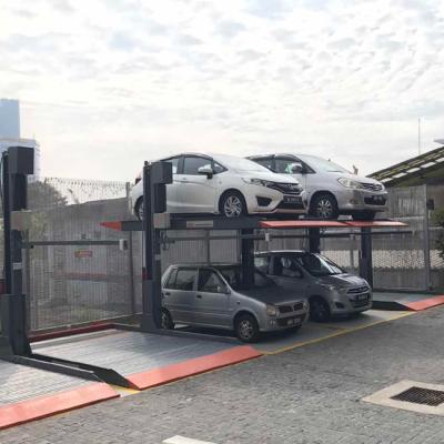 中国 Hydraulic-park two platform garage parking lot two post car lift two post car stacker 2700/2300kgs 販売のため