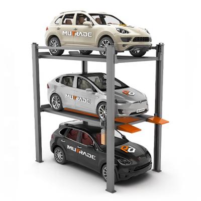 China ground floor & 2100mm Second Floor Hydraulic Car Stacker Parking Lift Four Post Triple Car Lift for sale