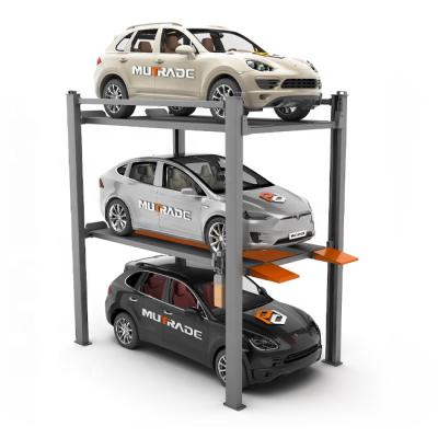 Chine ground floor & New Design Second Floor 2100mm Hydraulic Triple Car Stacker Parking Lift For 3 Car Storage à vendre