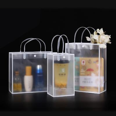 China Customized Recyclable PP Plastic Shopping Bag Logo Waterproof Clear Tote Transparent for sale