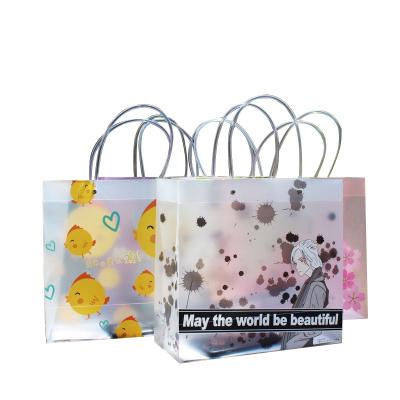 China 100% Eco-friendly Reusable Durable Customs Printed Transparent Mini Logo Design Plastic Clear Shopping PP Tote Bags for sale